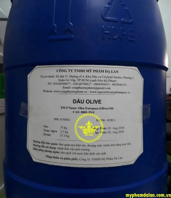 Bán dầu olive giá sỉ - Bán nguyên liệu mỹ phẩm tại TPHCM
