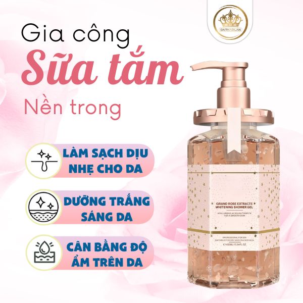 Gia công sữa tắm nền trong - Gia công sữa tắm tại TPHCM