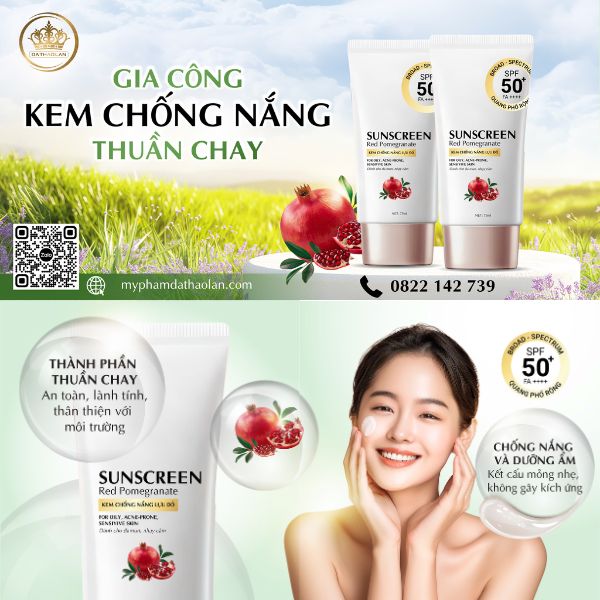 Dạ Thảo Lan nhận gia công kem chống nắng thuần chay